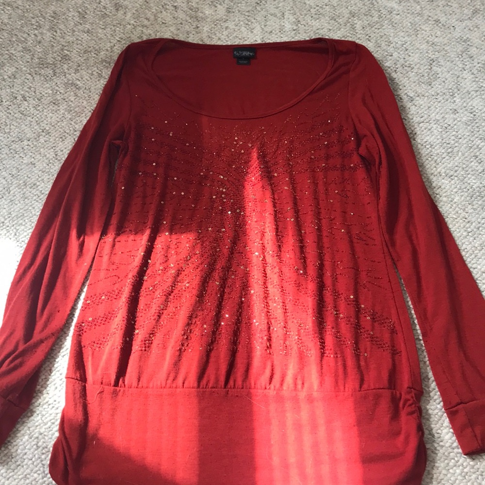 Long sleeve beaded shirt
